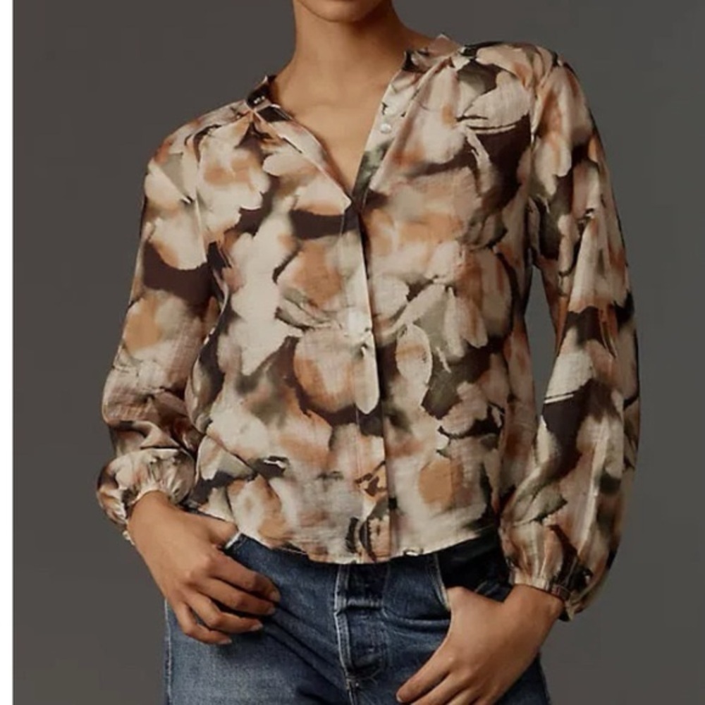 Anthropologie - Cloth & Stone “ Long Sleeve Peasant Henley” PXXS